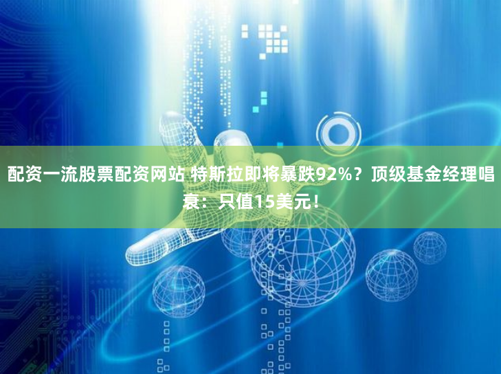 配资一流股票配资网站 特斯拉即将暴跌92%？顶级基金经理唱衰：只值15美元！